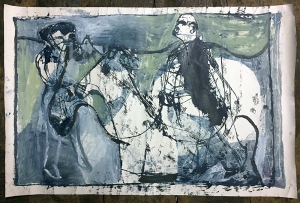 A man on two horses
